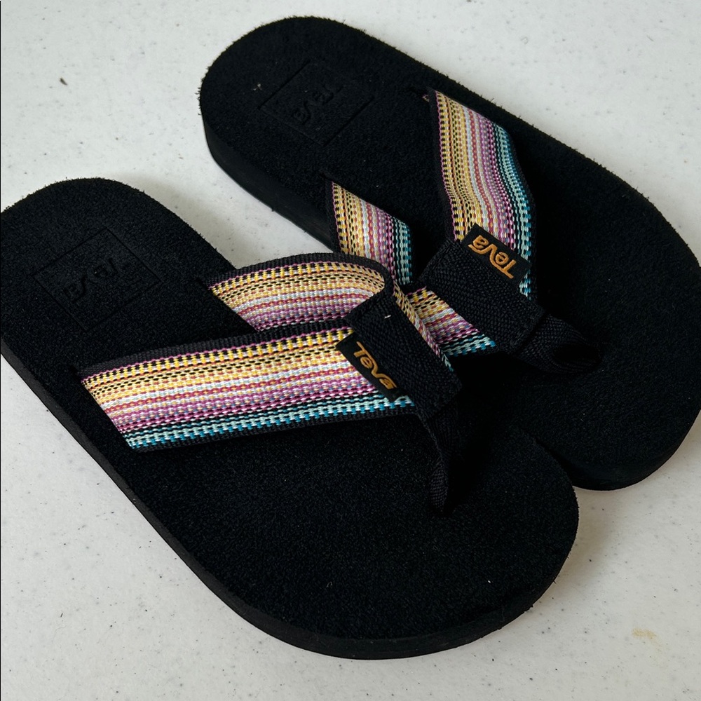 Teva Black Sandals with Multicolor Straps